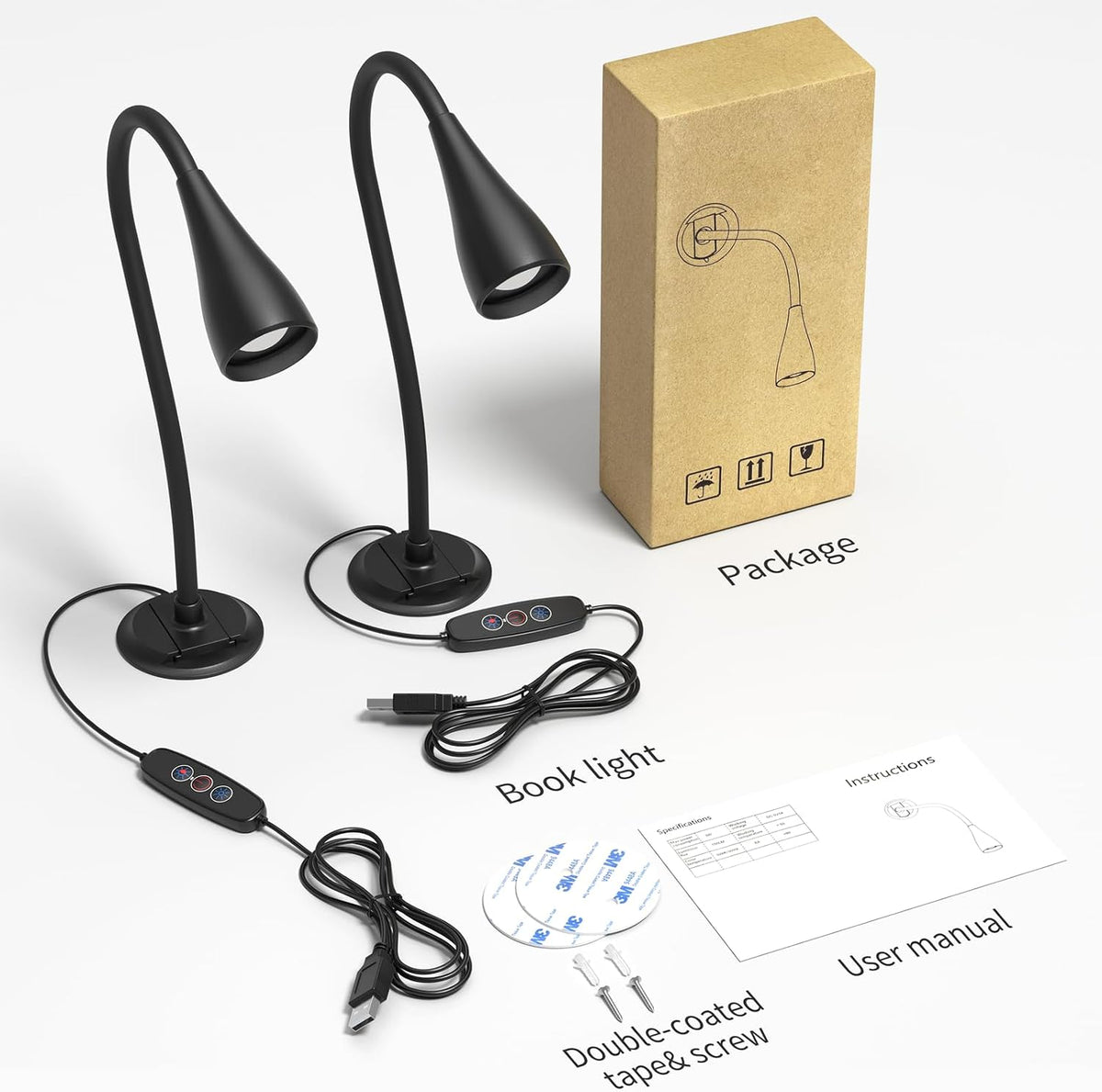 LED Neck Reading Light, Bendable Rechargeable Book Light 110-hr Lasting