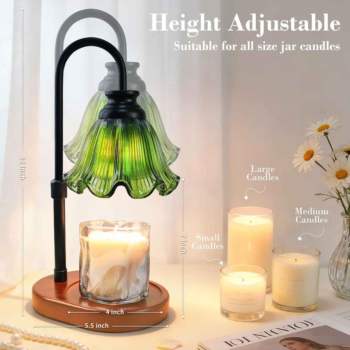 Candle Warmer Lamp with Timer, Christmas Decorations Indoor, Birthday Gifts for Women Mom, Warming Gifts for Office, Dorm, Apartment & New Home Decor