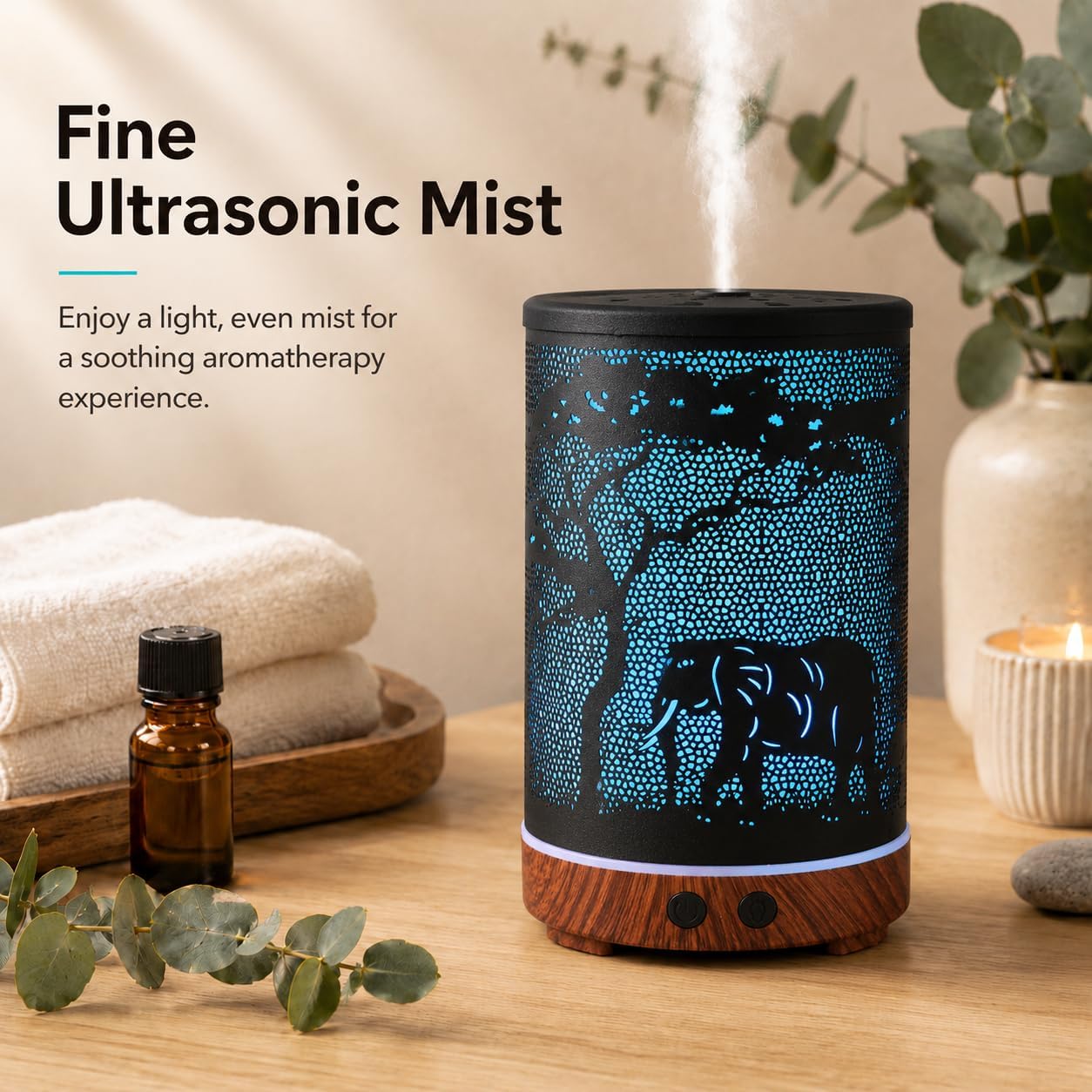 Tree Essential Oils Diffuser for Home 150ML Aromatherapy Diffuser | Birthday Gifts for Women mom,Metal Cool Mist Humidifier with 7 Colors Lights Waterless Auto Off Air Diffusers