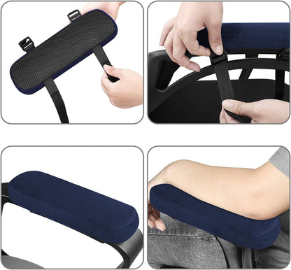 MOSISO Chair Armrest Pads, Home/Office Chair Arm Rest Covers, Black | 2 Pack Memory Foam Comfy Computer Gaming Elbow Cushion, Removable Washable Elbow, Support Forearm Pressure Relief