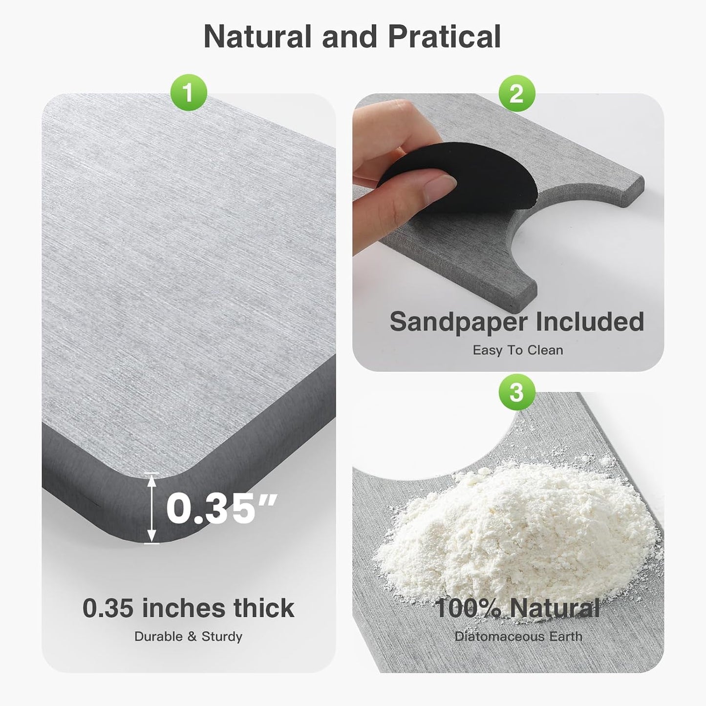 Premium Stone Faucet Mat for Kitchen Sink, 30" x 4" White | Quick Drying & Water Absorbent, Sink Splash Guard Tray for Prevents Moisture Buildup