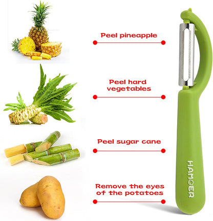 2Pack Swivel & Julienne Peeler Set Ergonomic Black Grip,420 SS Blade | Modern minimalist handle,Simple structure,Multifunctional,Cartorya peeler,Blade guard
