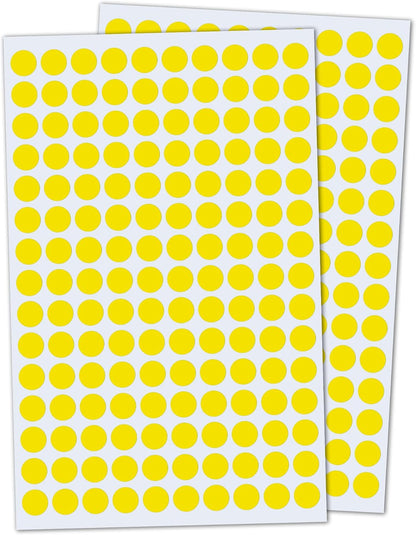 3000 Pieces, Small Colored Dot Round Stickers Labels - 10 Colors, 0.375"