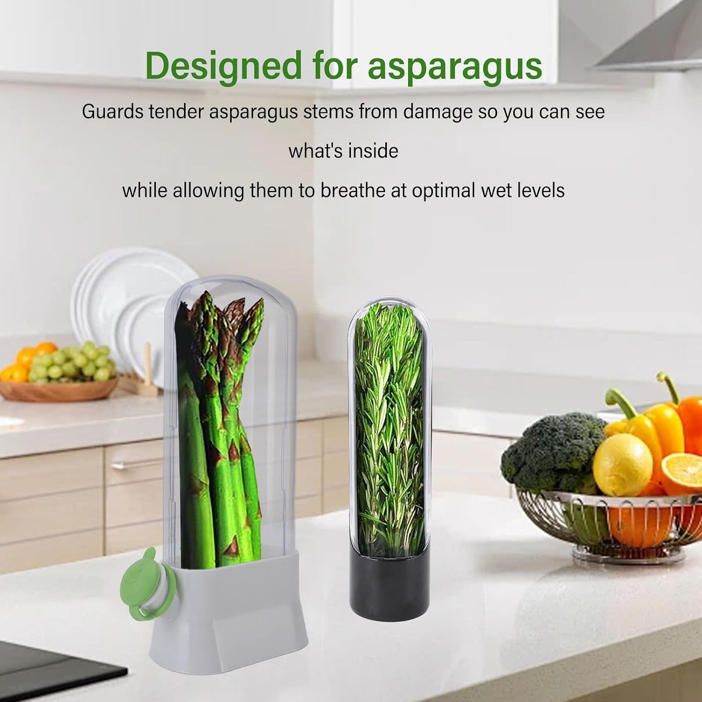 Yosoo Health Gear Herbs Saver Herbs Keeper for Refrigerator Cilantro Container, Multipurpose Keep Freshness Transparent Design Pressure Resistants Herbs Keeper for Coriander Asparagus Vegetable