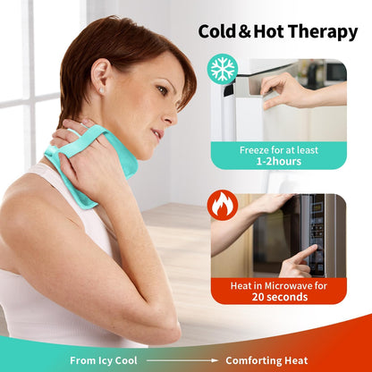 Gel Ice Packs for Injuries Reusable 2 Packs Hot Cold Gel Wrap with Strap