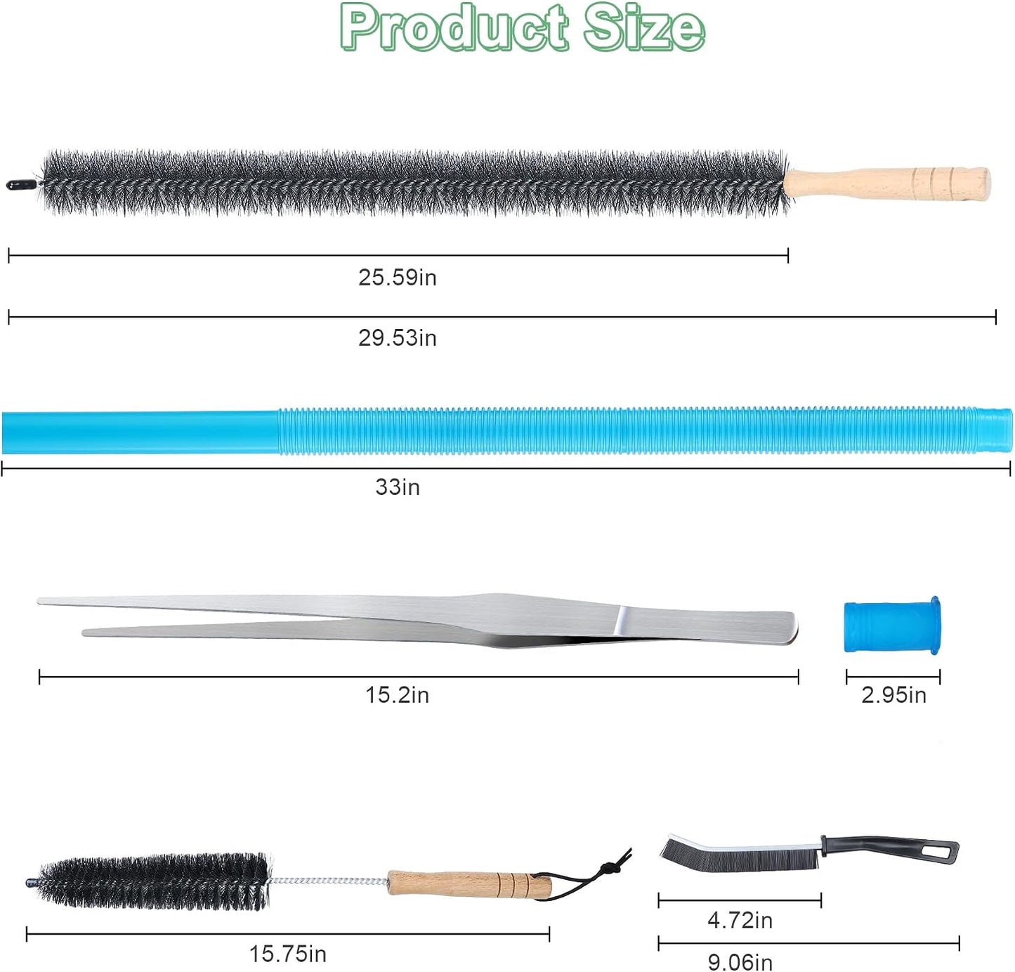 2 PCS Dryer Vent Cleaner Kit Compatible with Most Vacuum Cleaner | Dryer Lint Brush and Vacuum Hose Attachment with Universal Elastic Connector, Quickly Lint Remover