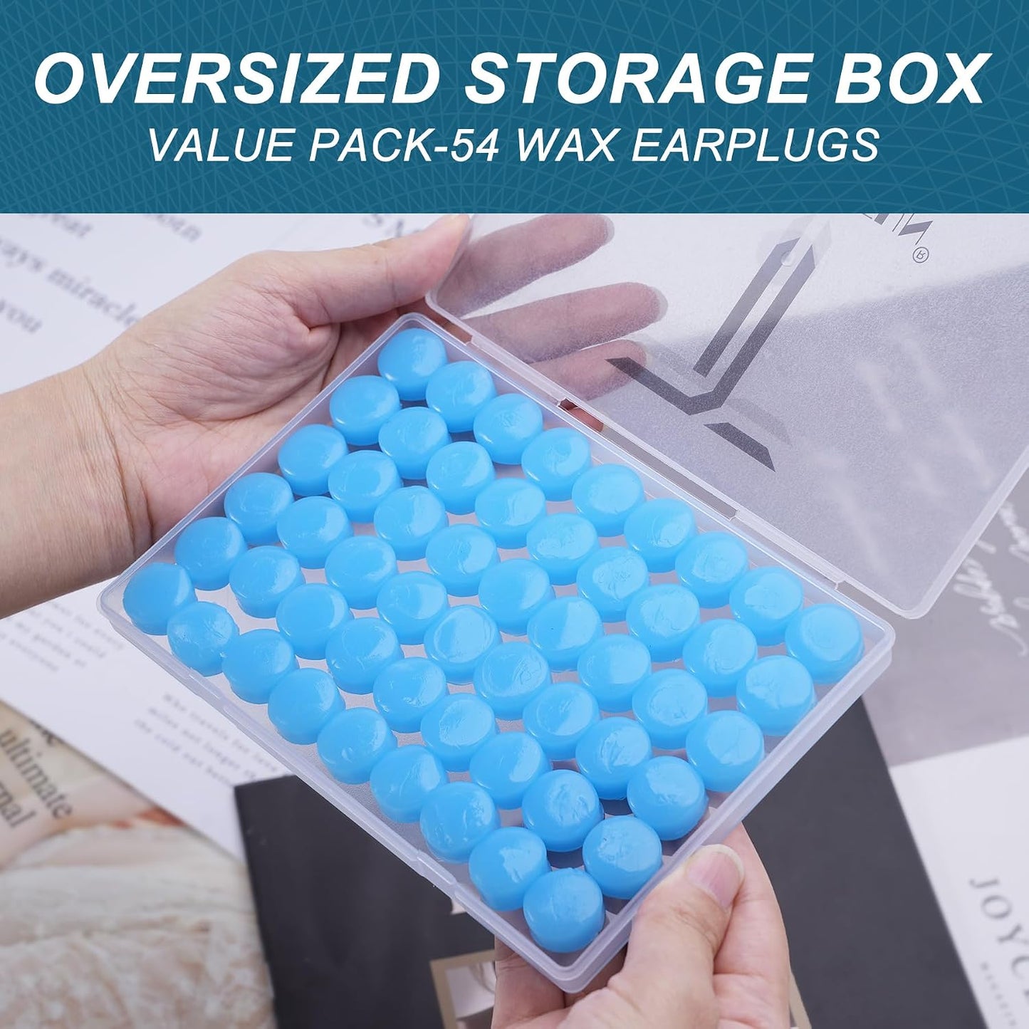 Ear Plugs for Sleeping Swimming, 54 Reusable Silicone Moldable Noise Cancelling Earplugs for Shooting Range, Swimmers, Snoring, Concerts, Airplanes, Travel, Work, Studying,54 Pillows
