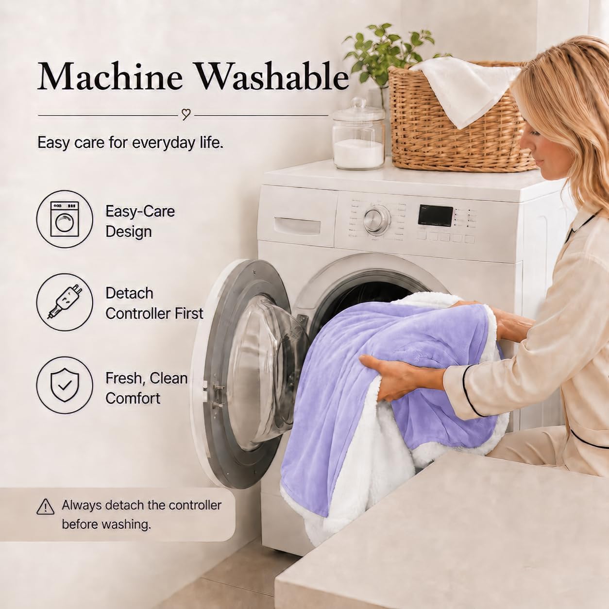 Electric Heated Blanket Full Size 72"x84" – Light Gray | ETL for Safe Overnight, 4 Heat Settings & 10H Auto Off, Dual-Sided Microplush Sherpa for Home Night, Machine washable