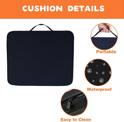 2 Pack Heated Black Stadium Seat Cushions for Bleachers, Extra Thick 2.4" Waterproof 600D Oxford Cushion with Handle & Zipper, Portable Indoor Outdoor for Sports Events, Office Chairs, Beaches