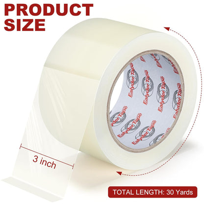 3 Inch x 90 Ft Transparent Window Weather Sealing Tape, Clear Window Draft Isolation Sealing Film Tape, Window Insulation Surface-Safe for Doors Gap Sealing, No Residue, Easy to Remove