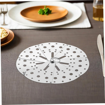 TIDTALEO Adjustable Stainless Steel Spill Stopper Lid, Kitchen Anti-Spill Overflow Cover with Expandable Design, Household Pot Splash Protector for Cooking and Soup Pots