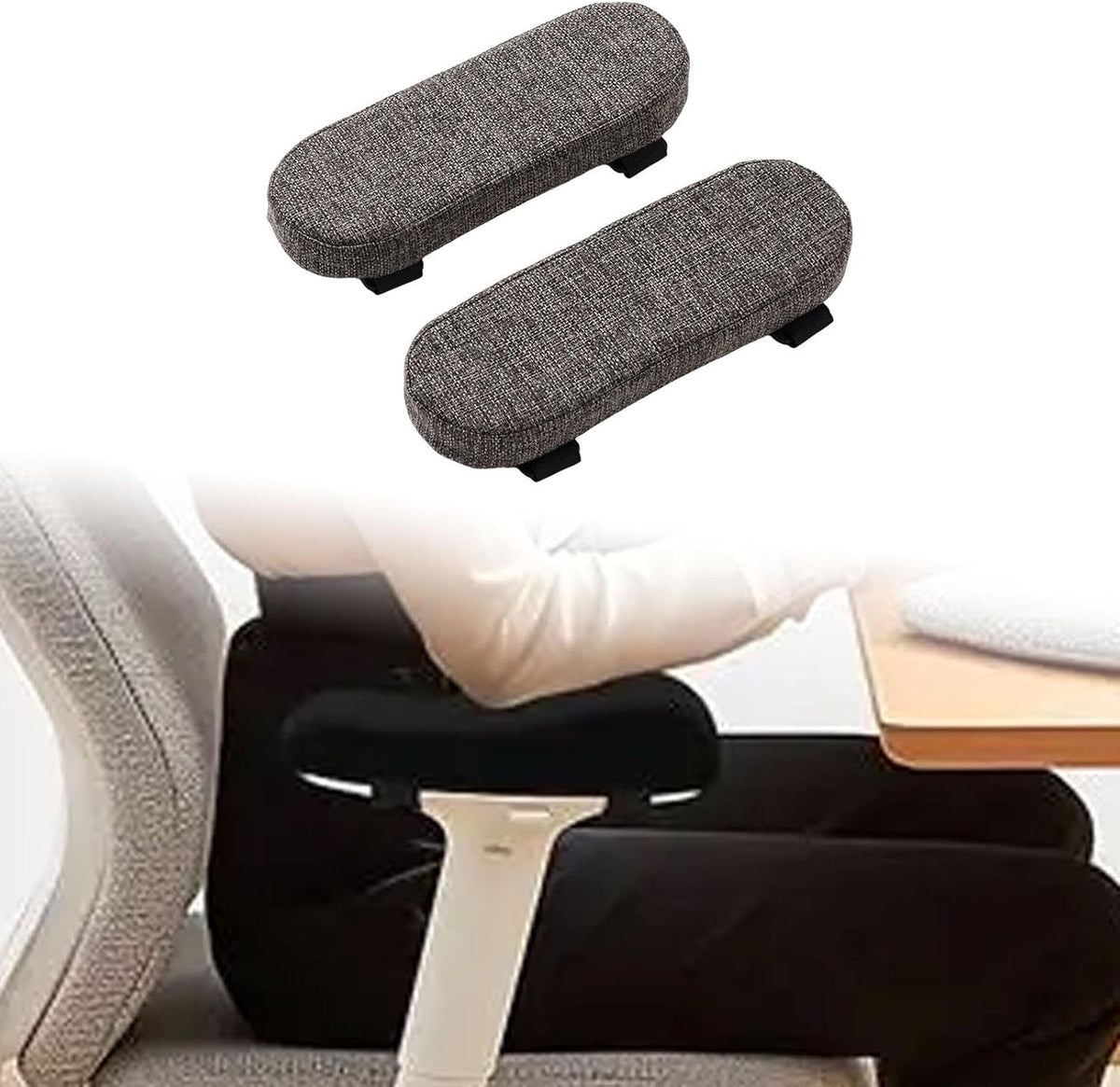 Office Chair Armrest Pad Elbow Cushion Thick Removable Cover Desk Chair Armrest Cushion Arm Padding for Recliners Sofa Home, Beige
