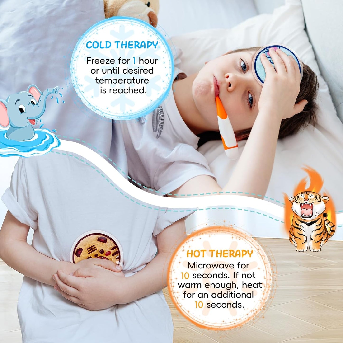 Small Ice Packs, 6 Pcs, Reusable Mini Gel Cold Packs for Injuries, Hot Cold Compress for Kid's Boo Boos, Headaches, Wisdom Teeth, Breastfeeding, Pain Relief, Fever, Mosquito Bite, First Aid 3" X 4.5"