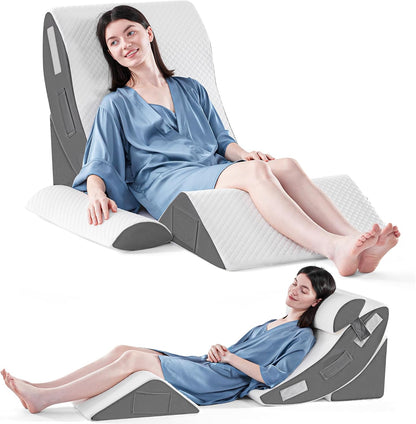 Yojoker Leg Elevation Pillows for Swelling, Memory Foam Wedge Pillow for Legs Blood Circulation, Leg Elevation Pillows for After Surgery, Knee Wedge Pillow for Sleeping Back Hip Ankles Relief