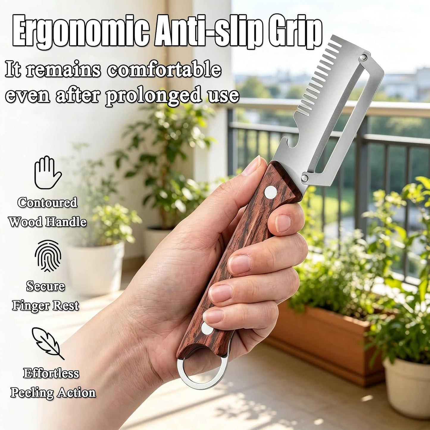 Vegetable Peeler - Multifunctional Vegetable Peeler With Wooden Handle