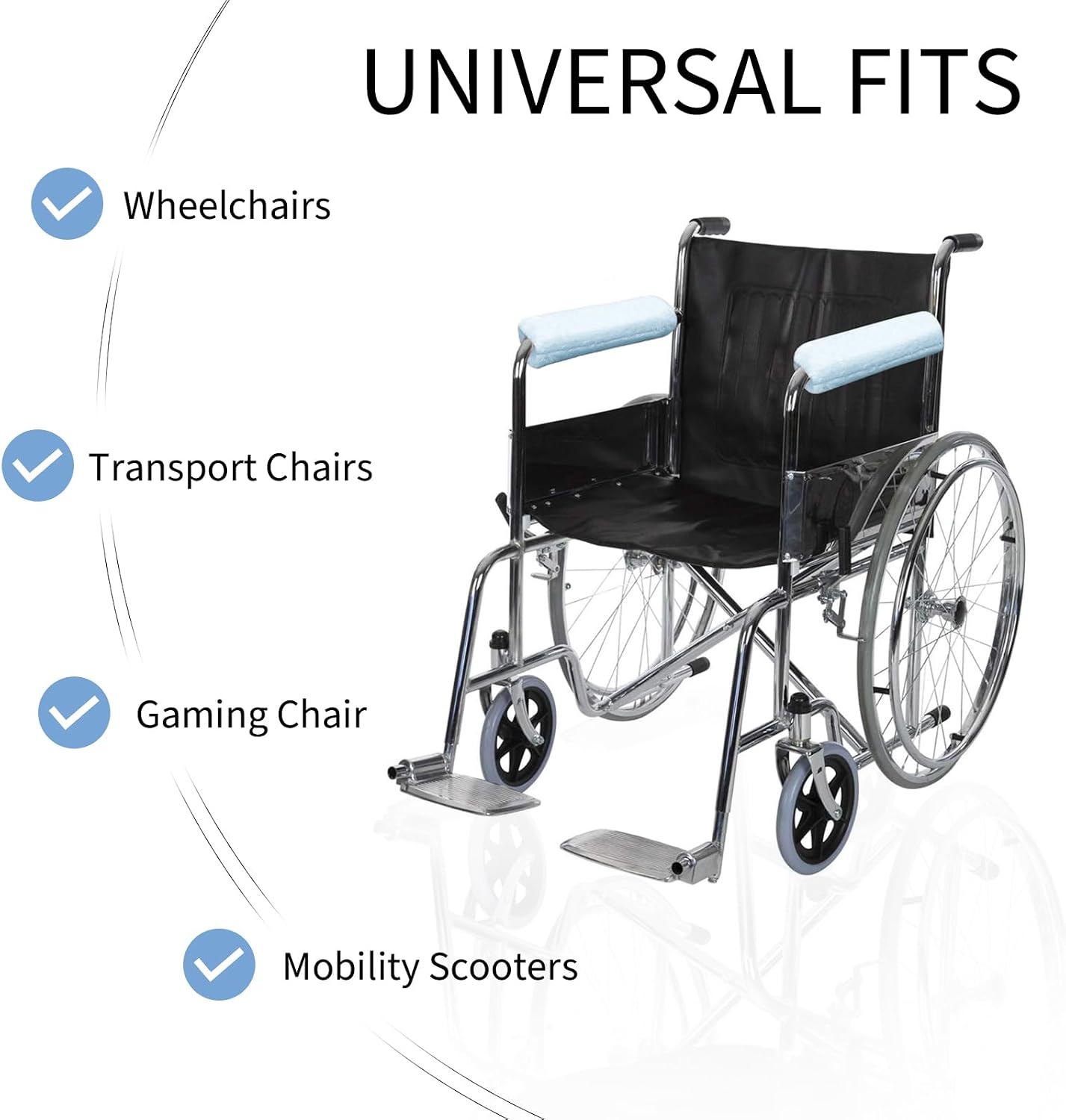 Wheelchair Armrest Pads Covers Fuzzy Desk Chair Arm Pads Soft | Wheelchair Accessories,Washable Covers,Adult Potty Chair Arm Covers, Fits Wheelchairs & Computer &Transport & Office Chairs