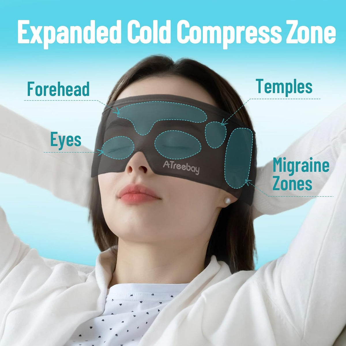 Cooling Eye Mask, Cold Eye Mask for Puffiness, Reusable Ice Eye Masks for Dark Circles And Puffy Eyes, Relieve Your Migraines and Headaches with Gel Eye Masks Therapy, Long-Lasting Comfort, Light Blue