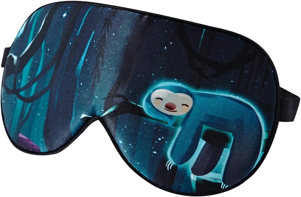 ALASKA BEAR Wraparound Style Organic Cotton Eye Mask with Padded Nose, Big Wide Headband and Large Coverage Ear Muff Sleeping Mask with Bottom Flap for Full Blackout, Dark Grey
