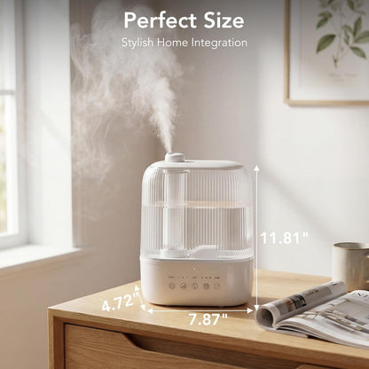 Electactic 4L Top Fill Humidifier for Bedroom, Auto Constant Humidity, Smart Control, Quiet Ultrasonic Cool Mist, 360° Nozzle, 3 Mist Levels, 7-Color Light for Home Office Baby Room