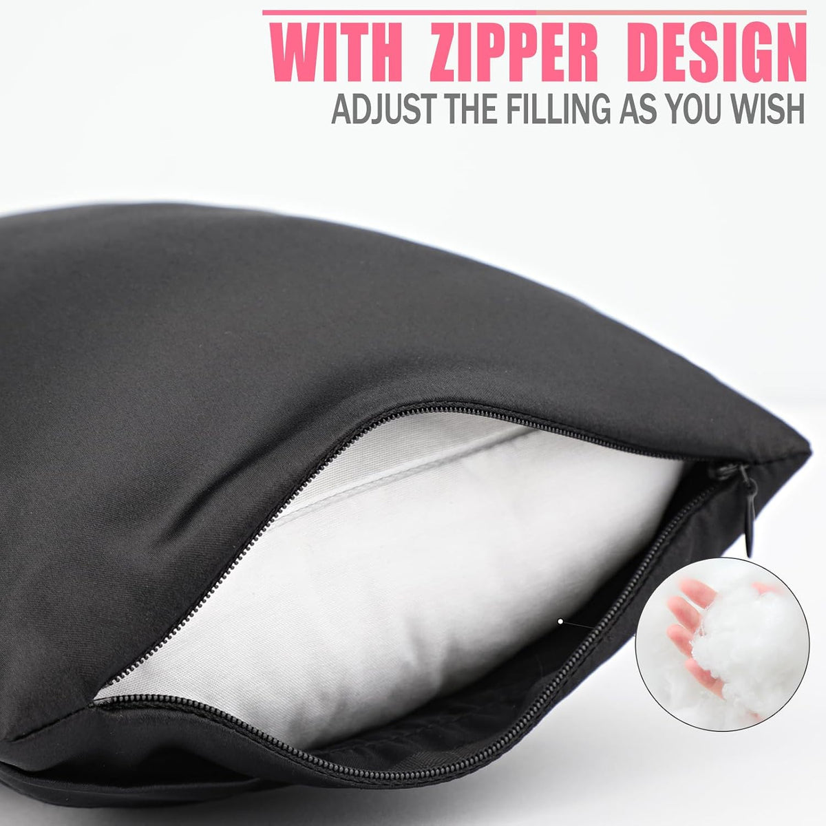 Small Neck Pillow for Recliner Chair Neck Support Pillows Pain Relief Plump Adjustable Filling Nap Airplane Sleeping Little Cushion Minky Dot Dark Gray