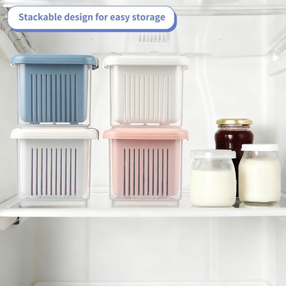 MOLIGOU 4 Pcs Berry Basket and Colander, Berry Storage Container for Fridge, Small Fruit Container for Grape, Cherry