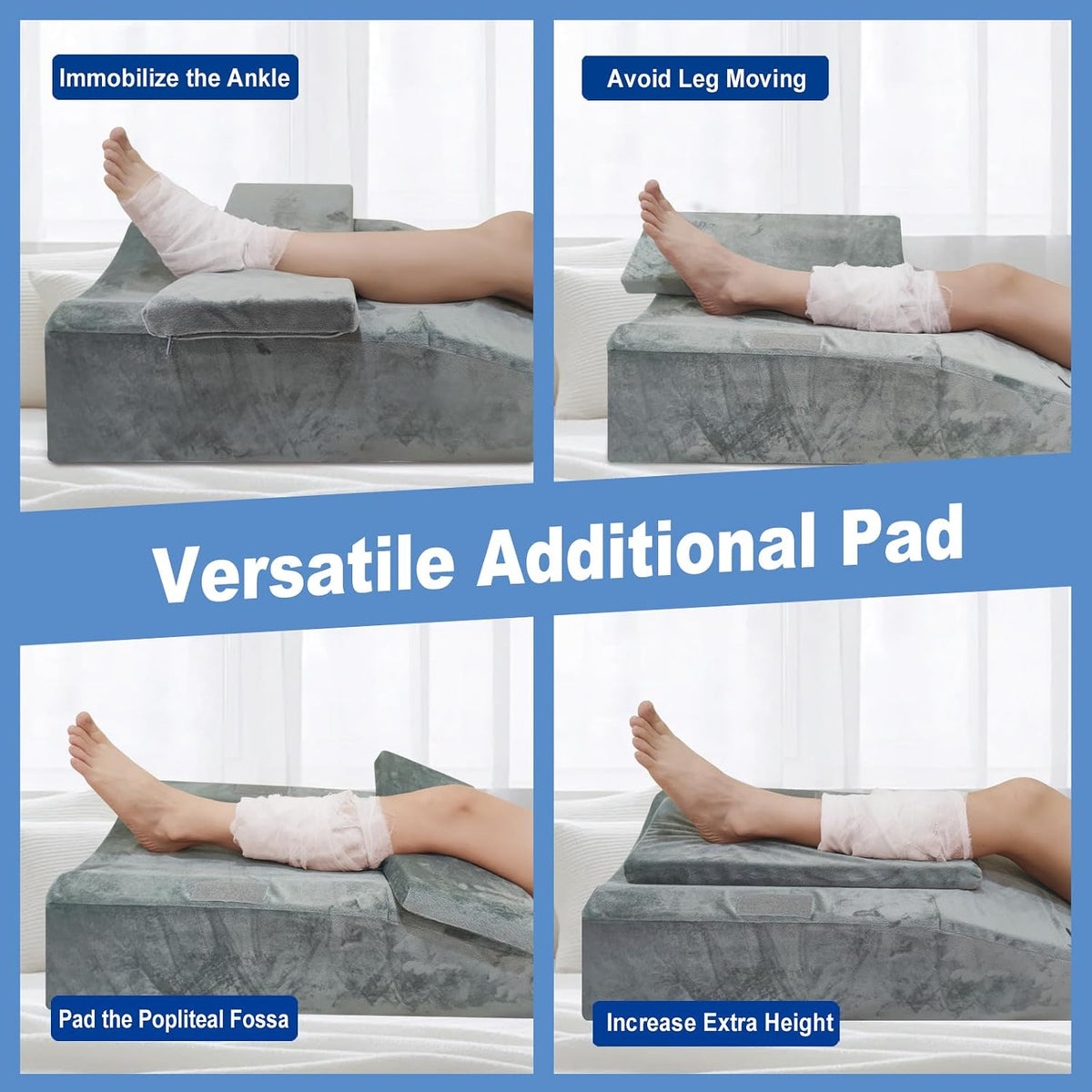 Leg Elevation Pillows for After Surgery, Memory Foam Leg Pillow for Sleeping Lower Back Hip Ankle Sciatica Pain Relief