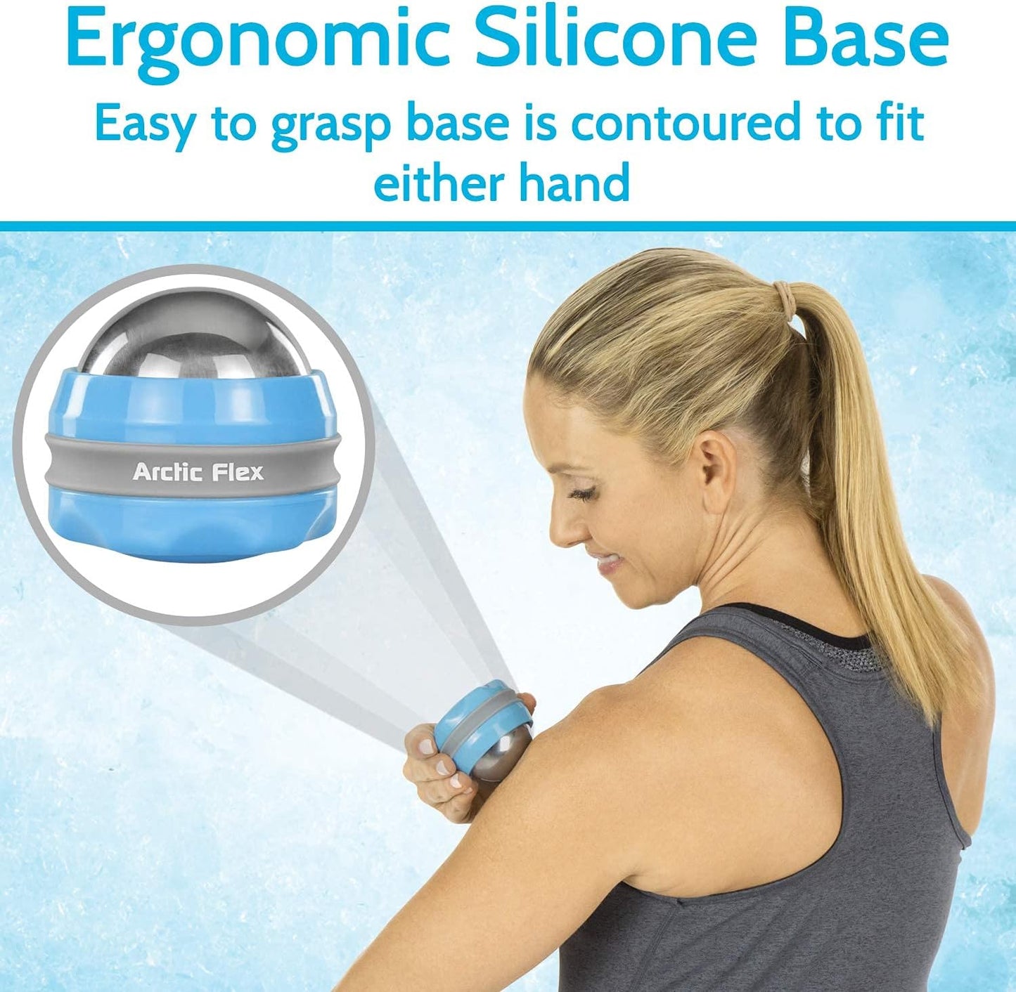 Arctic Flex Cold Massage Roller Ball (2 Pack) - Cryoball Massage Hand Ice | Ball - Sore Muscle Cold Therapy - Deep Tissue Depuffer Pain Relief - Jaw Eye Ice Depuffing Tool for Migraine, Injury, Foot