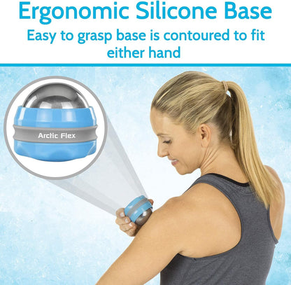 Arctic Flex Cold Massage Roller Ball (2 Pack) - Cryoball Massage Hand Ice | Ball - Sore Muscle Cold Therapy - Deep Tissue Depuffer Pain Relief - Jaw Eye Ice Depuffing Tool for Migraine, Injury, Foot