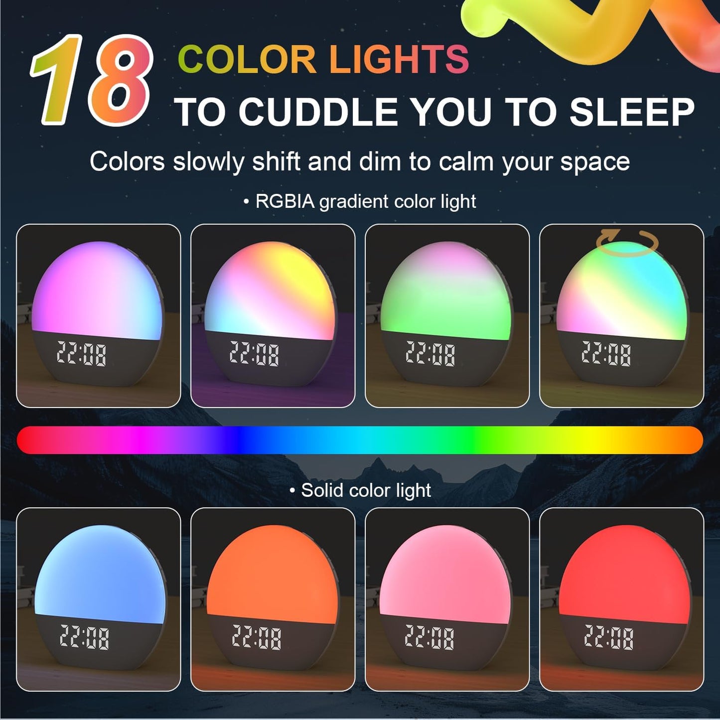 winshine Sunrise Alarm Clock with White Noise Sound Machine for Bedrooms | Wake Up Light,24 Sounds, FM Radio, Bluetooth Speaker,Sleep Sound Machine for Heavy Sleepers, Adults