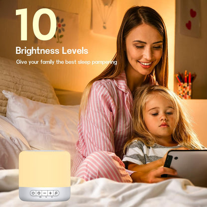 Easysleep White Noise Sound Machine with 30 Sounds 12 Night Light 32 Volume 3 Timers Portable Sleep Sound Machine for Office Travel Noise Canceling Lullaby & Rain Sound for Baby Kids Adults