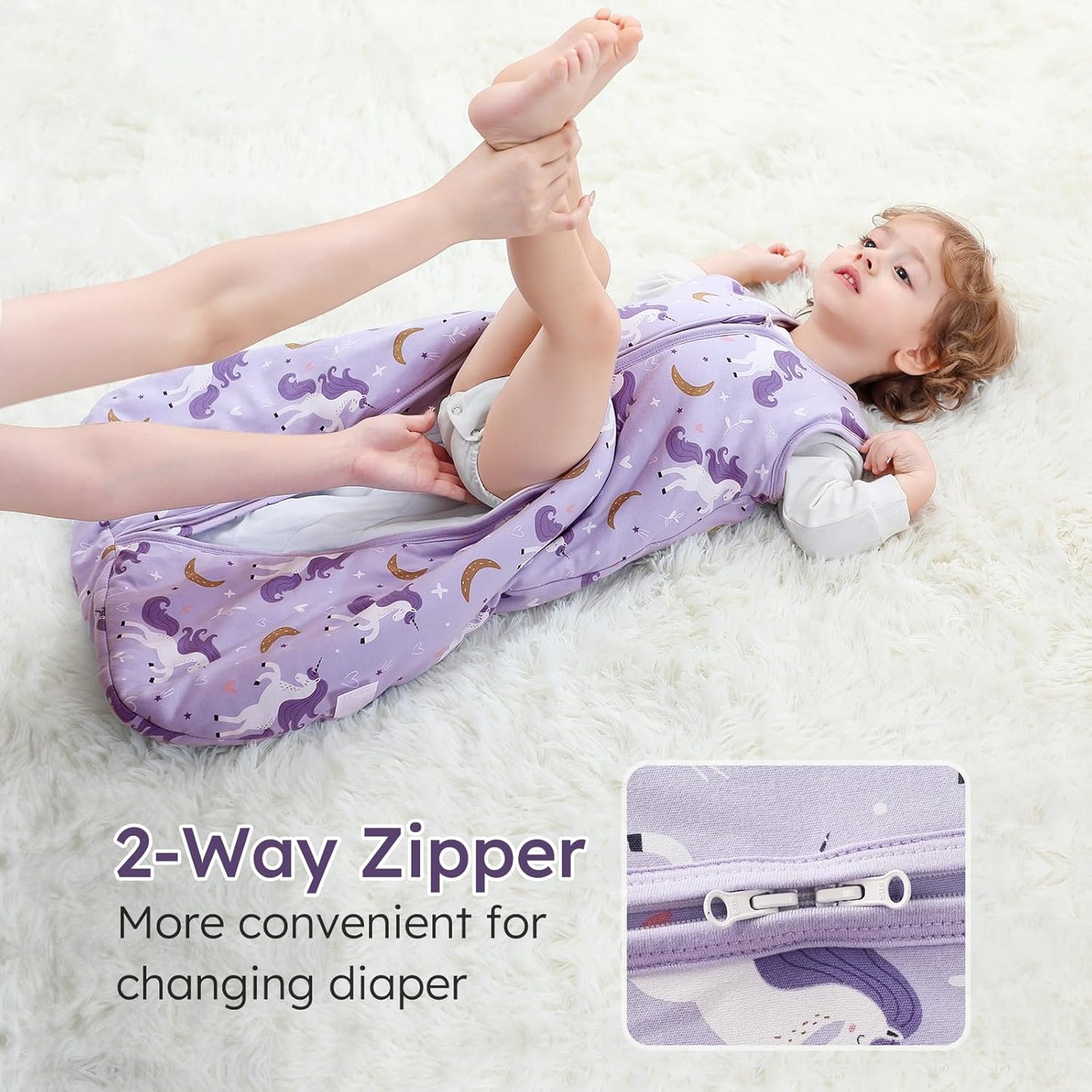 Yoofoss Baby Sleep Sack 0-6 Months Wearable Blanket for Babies 100% Organic Cotton 2-Way Zipper TOG 0.5 Toddler Sleeping Sack 3 Pack, Sleep Sacks
