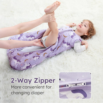 Yoofoss Baby Sleep Sack 0-6 Months Wearable Blanket for Babies 100% Organic Cotton 2-Way Zipper TOG 0.5 Toddler Sleeping Sack 3 Pack, Sleep Sacks