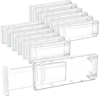 Lifewit 4" High Upgrade Drawer Divider, Adjustable Drawer Organizer Clothes | 5 Pack 11"-17" Expandable Beige Plastic Drawer Separator for Dresser, Kitchen, Closet, Nursery, Office Organization & Storage