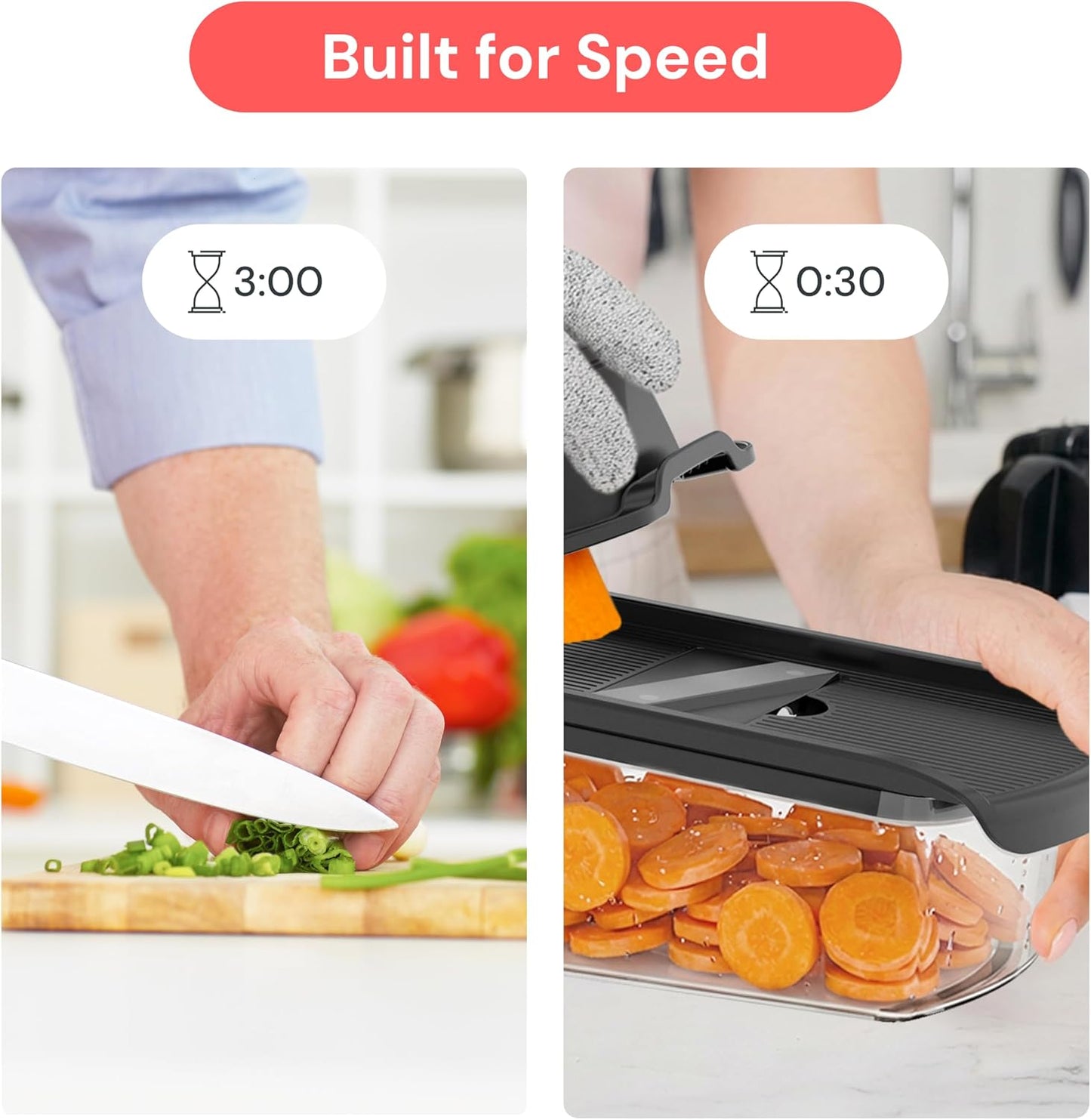 Fullstar Pro Mandoline Vegetable Slicer, Grater & Spiralizer with Container | 6 in 1 Fruit Cutter, Cheese Grater & Spiralizer with Safety Gloves, Stainless Steel Blades & Container (Black)