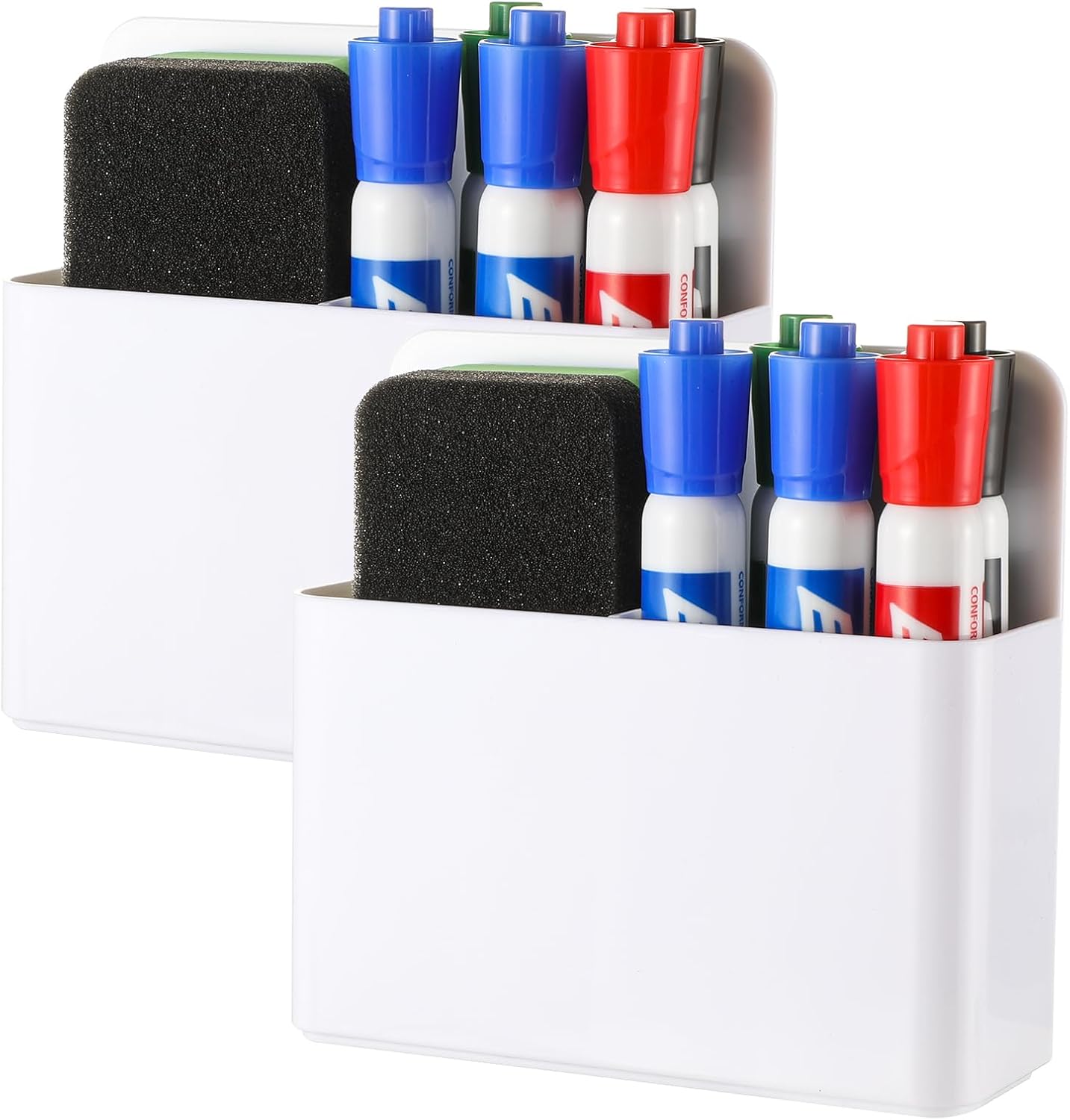 Camelmother 2Pcs Magnetic Dry Erase Marker Holder For Whiteboard Fridge | 2Slots Locker Accessories Teacher Classroom Must Haves Fridge magnets