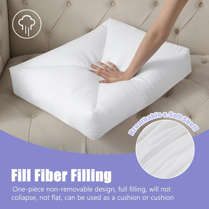 HOMBYS Shredded Foam Couch Back Cushions Replacement, Stuffing Fill Removable Sofa Back Waist Cushions, Lumbar Support Pillow 1 Pack, Supportive & Durable (27.5"x18"x5")