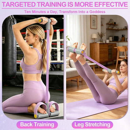 Multifunction Tension Rope, 6-Tube Elastic Yoga Pedal Puller Resistance Band, Natural Latex Tension Rope Fitness Equipment, for Abdomen/Waist/Arm/Leg Stretching Slimming Training