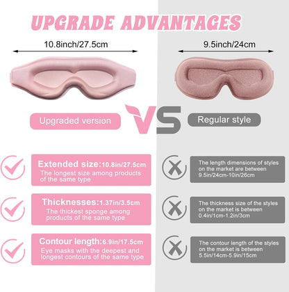 3D Advanced Eye Mask for Sleeping, Ultra Delicate Soft Skin Friendly Eye mask,100% Blackout Sleep Eye Mask for Sleep, Eyelash Extension Sleep mask, Sleeping Eye Masks for Men and Women
