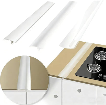 2-Pack T-Type Silicone Stove Gap Filler, 2.2"×21" Black Counter Seal Strip, Heat Resistant Food Grade Silicone Gap Cover, Easy Clean Cuttable Strip for Between Stove and Counter, Gas Range Universal