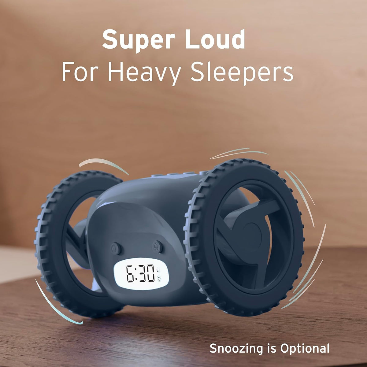 CLOCKY Alarm Clock on Wheels – Loud Rolling Alarm Clock for Heavy Sleepers
