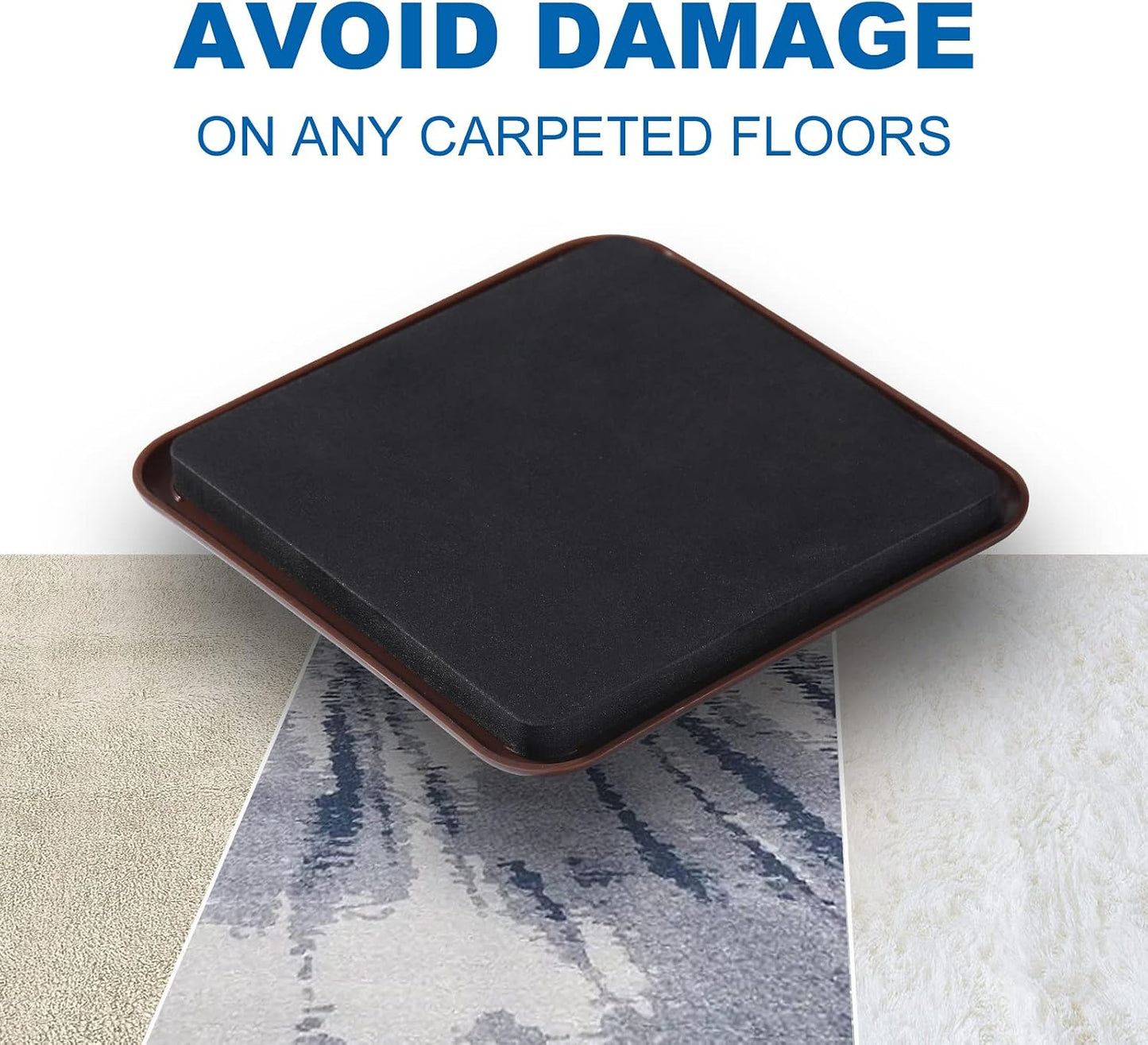 Furniture Sliders, 8pcs 4.7 inch Square Sliders for Furniture on Carpet, Heavy Duty Furniture Movers Sliders - Protect The Surface of Carpet, Easily Move Any Items!
