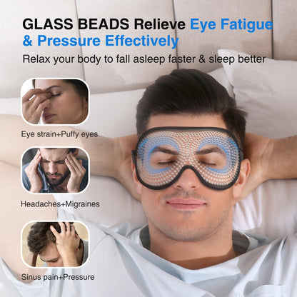 YFONG Weighted Sleep Mask for Women Men, 3D Light Blocking Eye Mask, Black