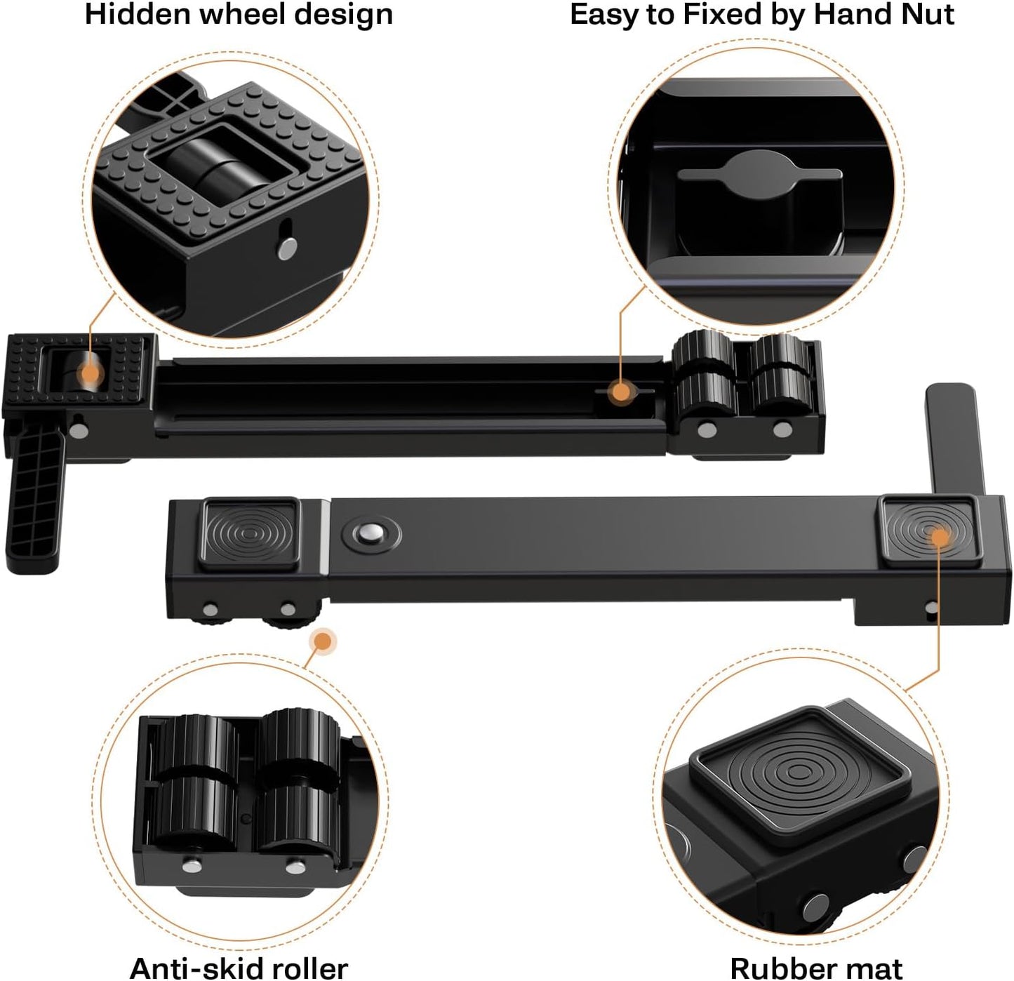 Appliance Rollers Heavy Duty,Newest Extendable Appliance Sliders,Liftable Washing Machine Base,Easily Move Washer and Dryer Machines,Refrigerators,Furniture-Black