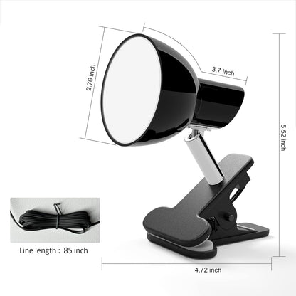 deeloop Clip On Light, 400LM Reading Lamp, Flexible Clamp Light, Black