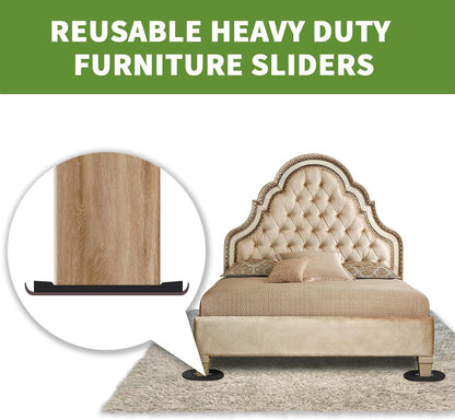Furniture Sliders for Carpet 8 PCS - 3 1/2" Beige | Furniture Moving Sliders, Chair Leg Floor Protectors, Carpet Sliders for Furniture - Move Your Furniture Easily & Safely
