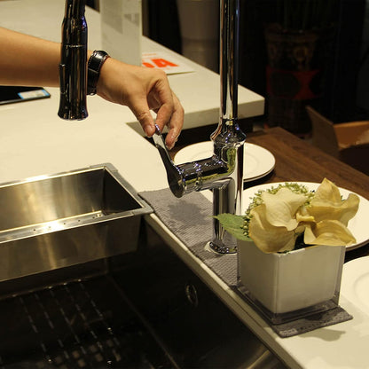 28'' Extended Kitchen Sink Faucet Absorbent Mat, Fabric | Sink Splash Mat|Faucet Drip Catcher|Sink Water Drying Mat