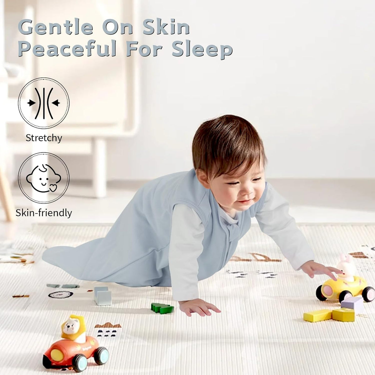 Baby Sleep Sack 0-6 Months, 100% Cotton Wearable Blanket, 0.5 Tog, 3 Pack