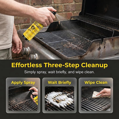 Grill Cleansing Spray, BBQ Cleaner Multi Purpose Kitchen Degreaser, Oven Stove Air Fryer Cleaning Fluid for Stubborn Burnt Grease Stains Indoor Outdoor Home Cooking Surfaces
