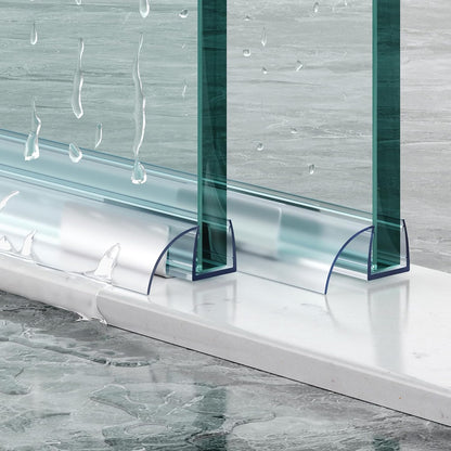 Sliding Shower Door Bottom Seal, 2 PCS 3/8" x 36" | Polycarbonate Door Sweep for 3/8 Inch Glass, Frameless Glass Shower Door Seal Strip Stop Leaks and Create a Water Barrier