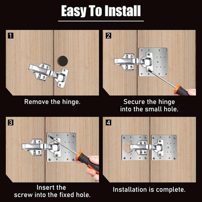 20 PCS Upgraded Cabinet Hinge Repair Plate Kit Thickened by 0.7 mm Stainless Steel Hinge Repair Brackets Kit Metal Hinges Repairs Fixing Plates with Screw for Kitchen Cupboard Door Locker Cabinet Door